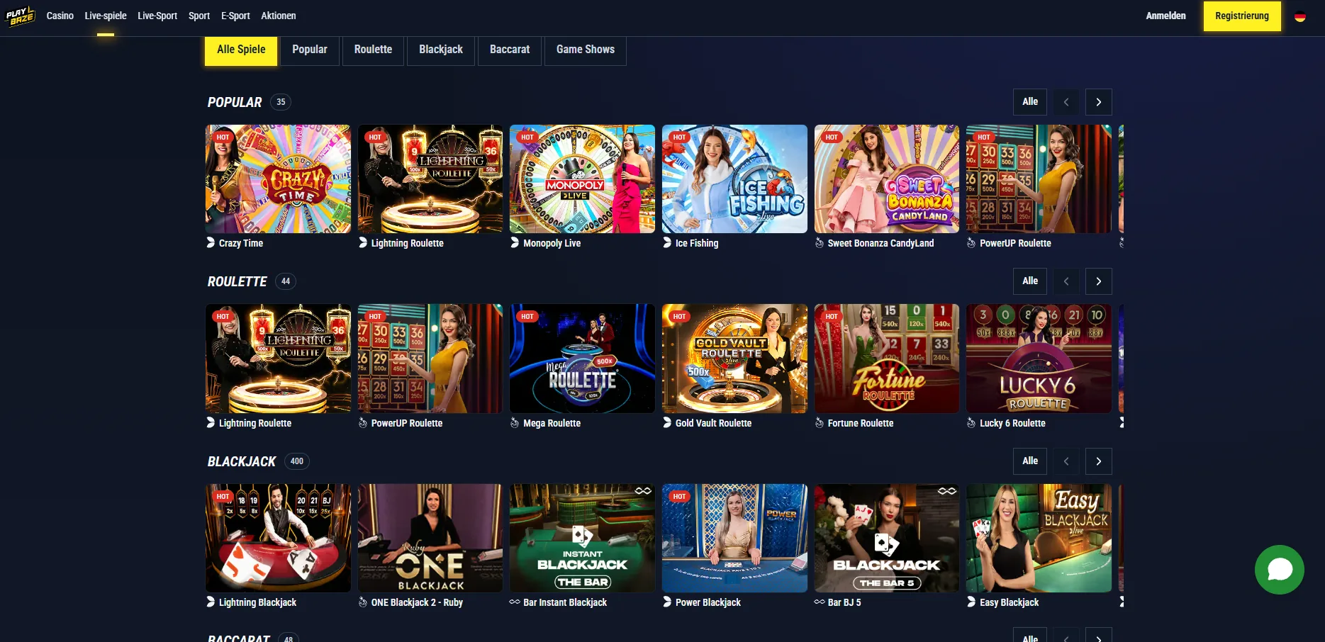 PlayBaze Casino Spiele